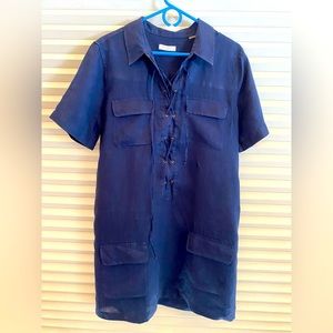 Equipment Brand linen dress. Blue, excellent condition